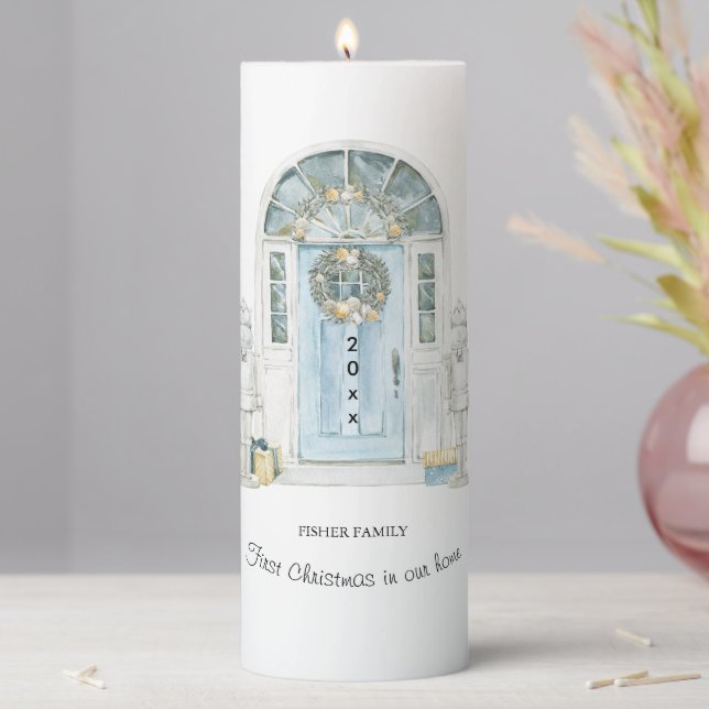 Our First Christmas in Our New Home Pillar Candle (In Situ)