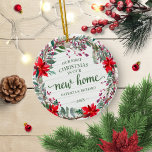 Our First Christmas In Our New Home Rustic Wreath Ceramic Ornament<br><div class="desc">Our First Christmas In Our New Home Rustic Wreath Ceramic Ornament</div>