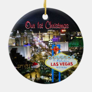 Our First Christmas Las Vegas Ceramic Ornament