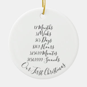 Our First Christmas Married Anniversary Wedding Ceramic Ornament