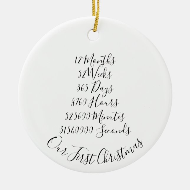 Our First Christmas Married Anniversary Wedding Ceramic Ornament (Front)