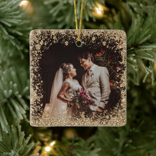 Our First Christmas Married As Mr  Mrs Ceramic Ornament