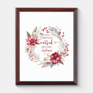 Our first Christmas Married Award Plaque