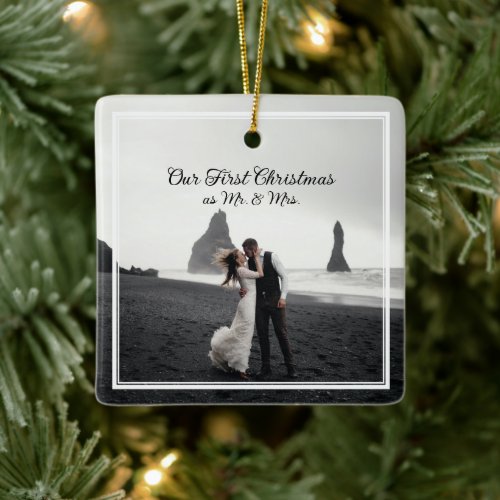 Our First Christmas Married Ceramic Ornament