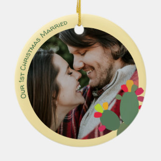 our first Christmas married Ceramic Ornament