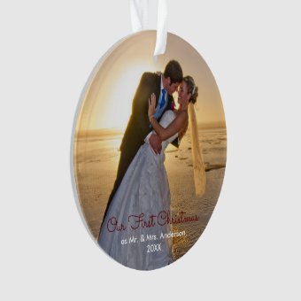 Our First Christmas Married Couple Acrylic Ornament | Zazzle