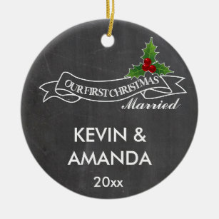 our first christmas married engaged together ceramic ornament - Our First Married Christmas Ornament our first christmas married engaged together ceramic ornament - Our First Married Christmas Ornament