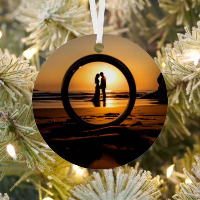 Our First Christmas Married, For Them Metal Ornament (Insitu)
