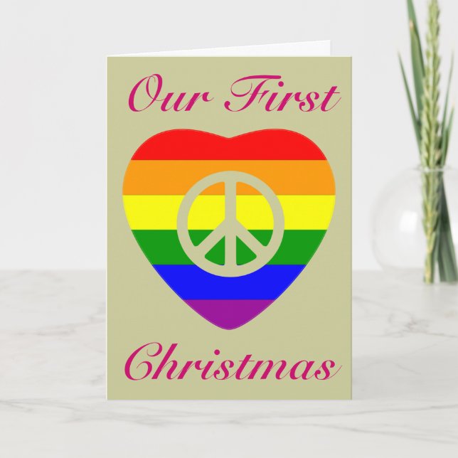 OUR FIRST CHRISTMAS MARRIED GAY COUPLE HOLIDAY CARD (Front)