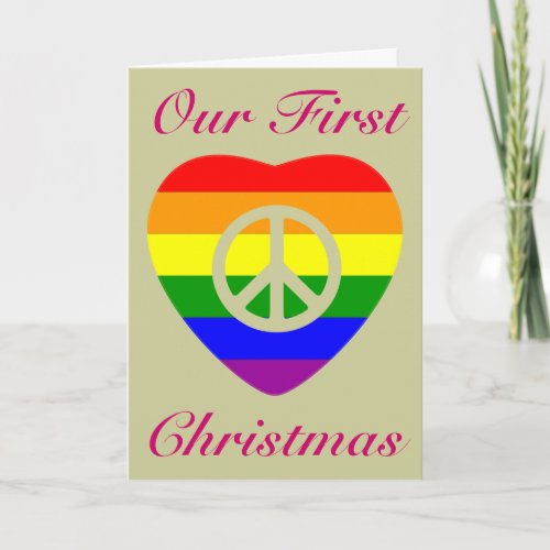 OUR FIRST CHRISTMAS MARRIED GAY COUPLE HOLIDAY CARD