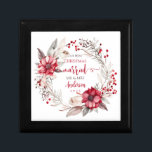 Our first Christmas Married Gift Box<br><div class="desc">Our first Christmas Married design with watercolor Christmas wreath and your details. Available with "engaged" and "together" words too.</div>