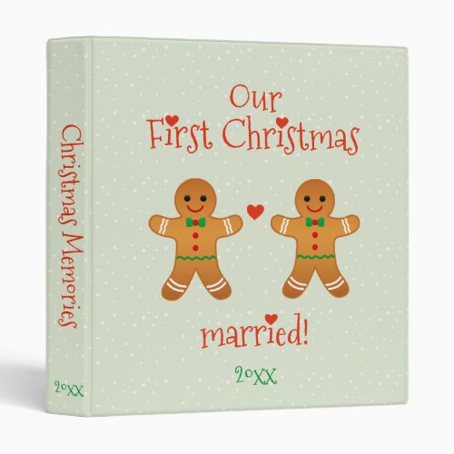 Our First Christmas Married _ Gingerbread Men 3 Ring Binder