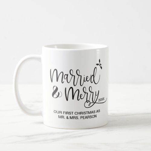 Our first christmas Married  Merry Mrs Coffee Mug