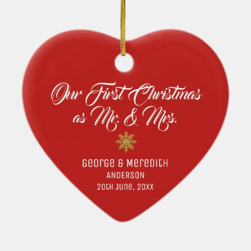 Our First Christmas Married Mr  Mrs Ornament