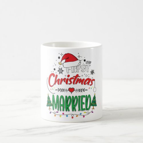 Our First Christmas Married Newlywed Mr and Mrs Coffee Mug