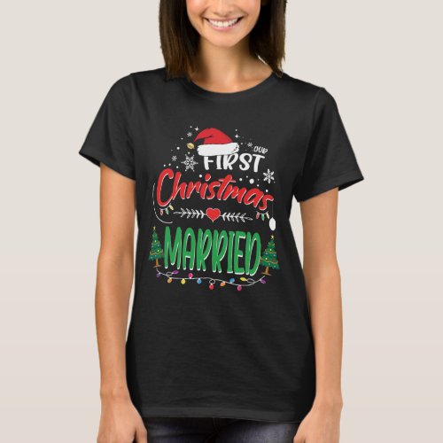 Our First Christmas Married Newlywed Mr and Mrs T_Shirt