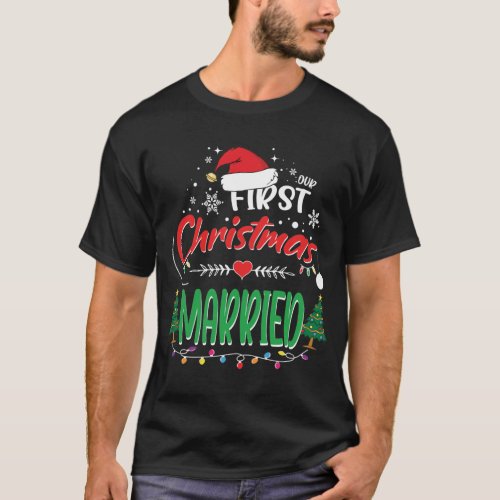 Our First Christmas Married Newlywed Mr and Mrs T_Shirt