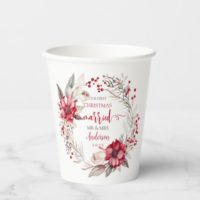 Our first Christmas Married Paper Cups (Front)