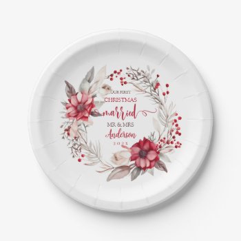 Our First Christmas Married Paper Plates by 17Minutes at Zazzle
