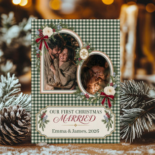 Our First Christmas Married Photo Announcement