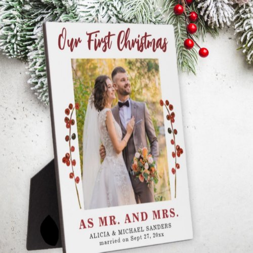Our first Christmas married photo Plaque