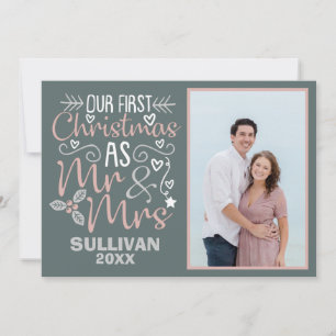 Our First Christmas Mr and Mrs Christmas Card