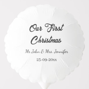Our first Christmas Mr and Mrs couple name date Balloon