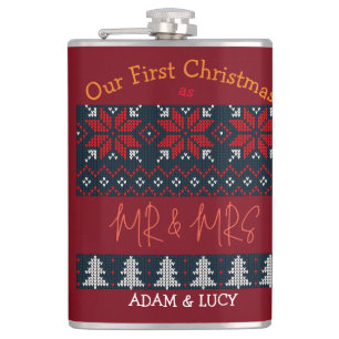 Our first Christmas Mr. and Mrs. /Couple newlywed  Flask