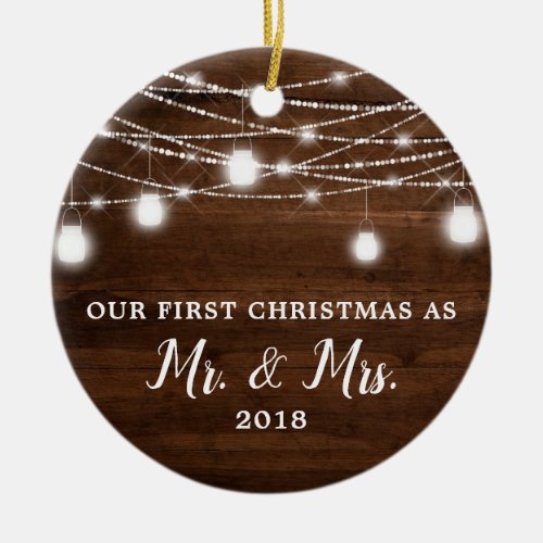 Our First Christmas Mr and Mrs Holiday Custom Ceramic Ornament