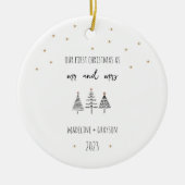 Our First Christmas Mr and Mrs Simple Trees Ceramic Ornament | Zazzle