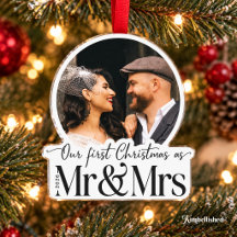 Our First Christmas Mr & Mrs Custom Photo Acrylic