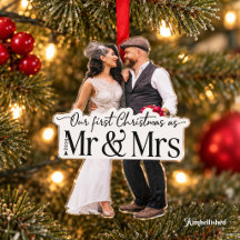 Our First Christmas Mr & Mrs Custom Photo Acrylic