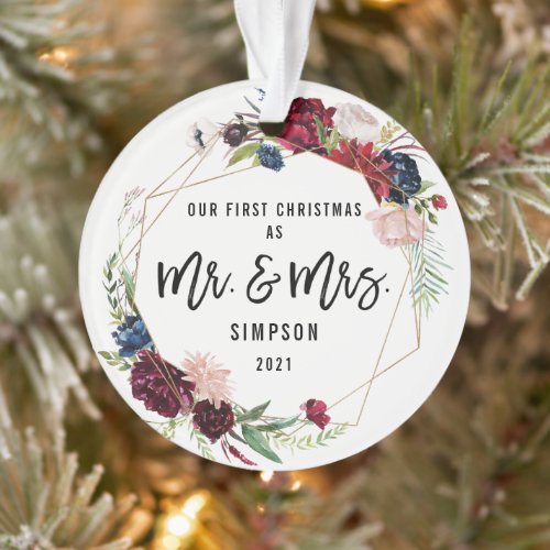 Our First Christmas Mr & Mrs | First Married Photo Ornament