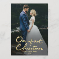 Our First Christmas Mr. & Mrs. Holiday Photo Card