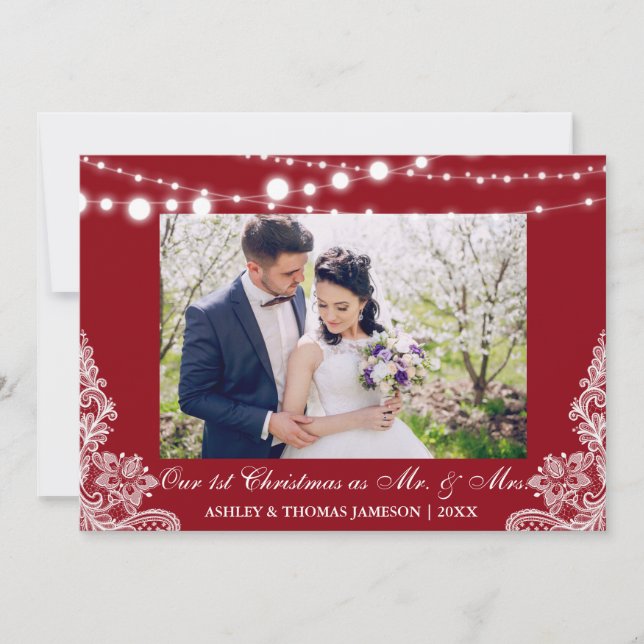 Our First Christmas Mr. & Mrs. Photo Card RB (Front)