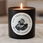 Our First Christmas – Mr &amp; Mrs Round Photo Sticker