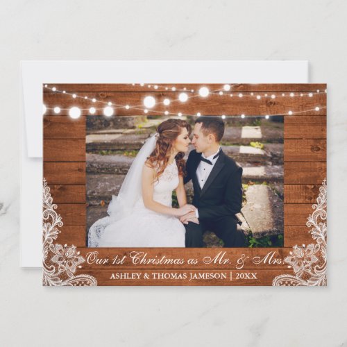 Our First Christmas Mr  Mrs Rustic Card