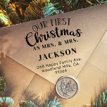Our First Christmas MRS & MRS return address LGBTQ Self-inking Stamp<br><div class="desc">Celebrate your unforgettable milestone with this "Our First Christmas as Mrs. and Mrs." self-inking stamp! This delightful stamp captures the joy and love of your first holiday season as a married couple. Customize it with your family name and your return address and spread the festive cheer with every holiday card...</div>