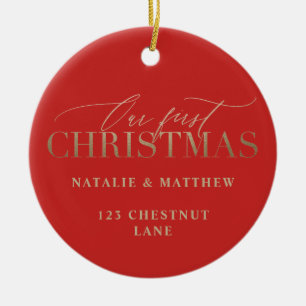 our first christmas new home ceramic ornament