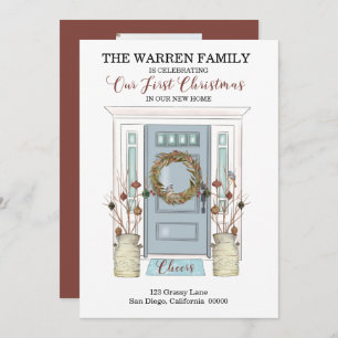 Our First Christmas - New Home - Door Photo Moving Announcement