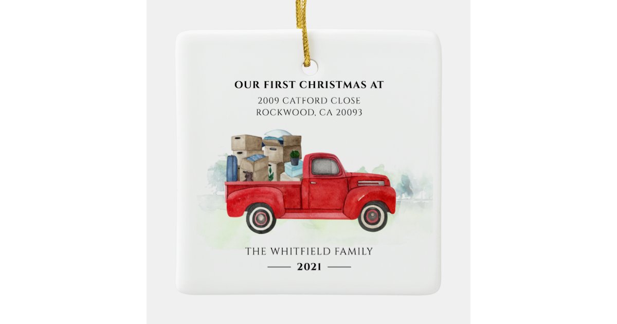 Our First Christmas New Home For The Holidays Ceramic Ornament | Zazzle