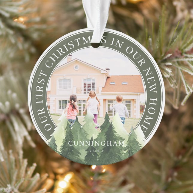  Our First Christmas New Home Photo Keepsake Ornament (Tree)