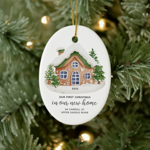 Our First Christmas New House Ceramic Ornament