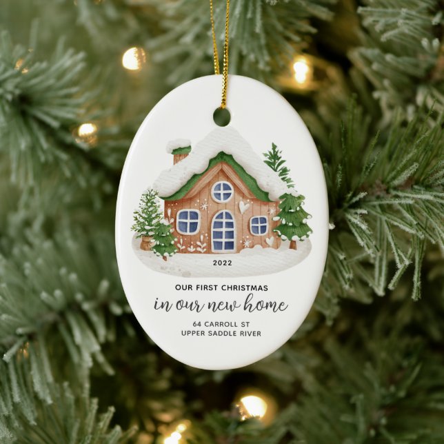 Our First Christmas New House Ceramic Ornament (Tree)
