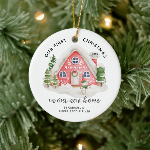 Our First Christmas New House Ceramic Ornament