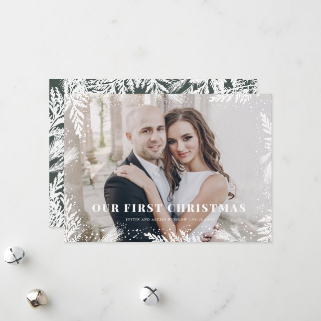 Our First Christmas Newlywed Christmas Card (Front/Back In Situ)