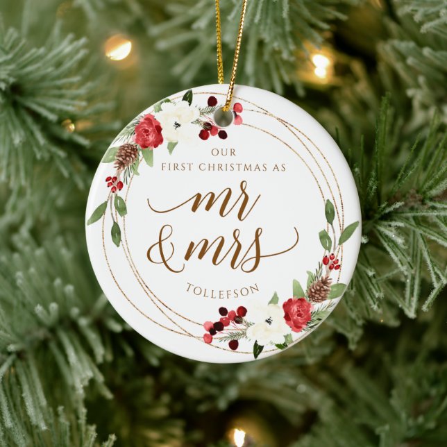 Our First Christmas Newlywed Christmas Ornament (Tree)