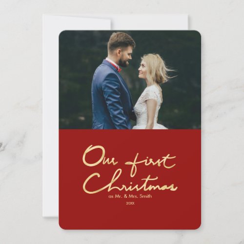 Our First Christmas Newlywed Holiday Photo Card