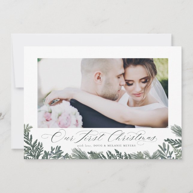 Our First Christmas Newlywed Holiday Photo Card (Front)