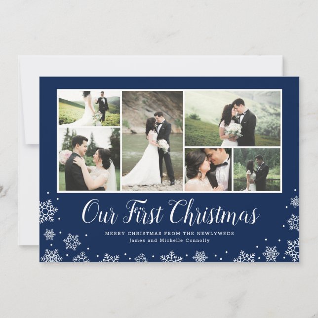 Our First Christmas Newlywed Multi Photo Holiday (Front)